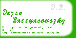 dezso mattyasovszky business card